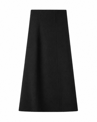 M713 Black Thin Wool Panels Seamed 36" Skirt