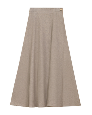 WB5CM1700SM Oatmeal Wool 35" Skirt with Side Button