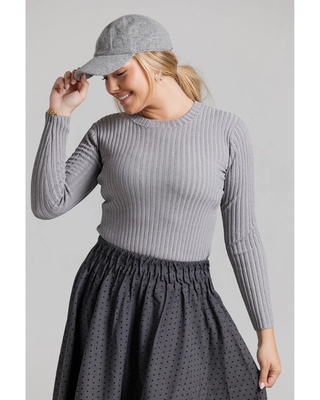 LU48 Gray Wool Rubber Waist Polka Dot 36" Skirt