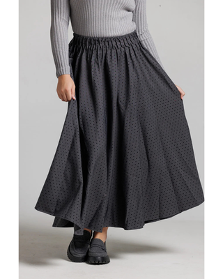 LU48 Gray Wool Rubber Waist Polka Dot 36" Skirt