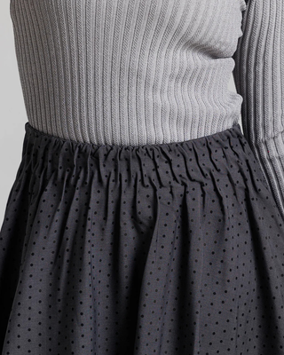 LU48 Gray Wool Rubber Waist Polka Dot 36" Skirt