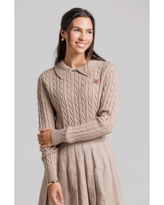LU77 Light Tan Corduroy Pleated Short 24" Skirt