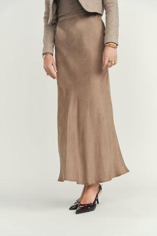 altimge2 for ELLIE MAKIR Sand Cupro Soie 41" Skirt at Dress Code itsdresscode.com 