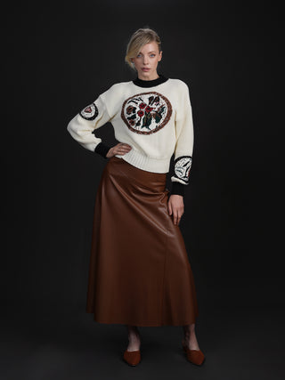 9327/AS Loggage Leather 36" Skirt with Yoke