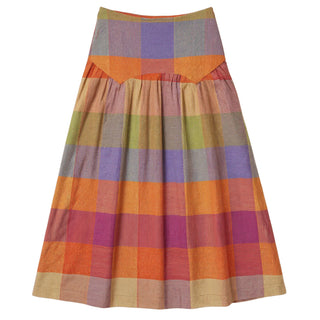 G Degree Pink Colorful Plaid Yoke Low Waisted 36"-38" Skirt at Dress Code itsdresscode.com