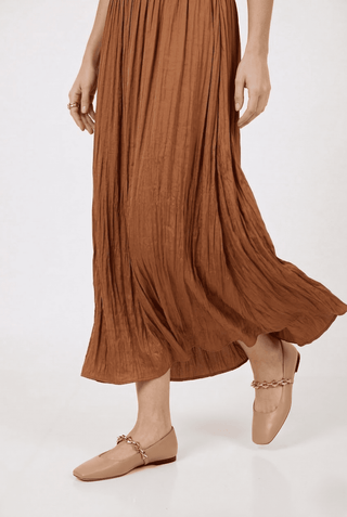 altimge3 for Valour SV26865C Bronze Satin Elastic Waist Crinkle 38" Skirt at Dress Code itsdresscode.com