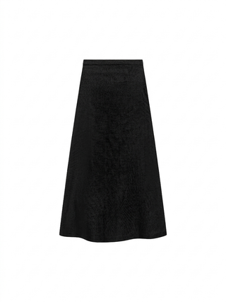 Celina's Black Linen A-Line 36" Skirt with Pockets at Dress Code itsdresscode.com