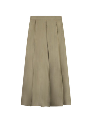 MiJN Khaki Linen Pleated 36" Skirt at Dress Code itsdresscode.com 
