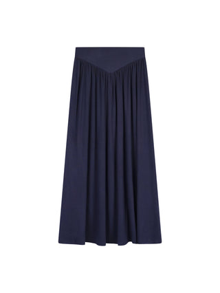 Story Navy V-Waist Ponte 36" Skirt at Dress Code itsdresscode.com 