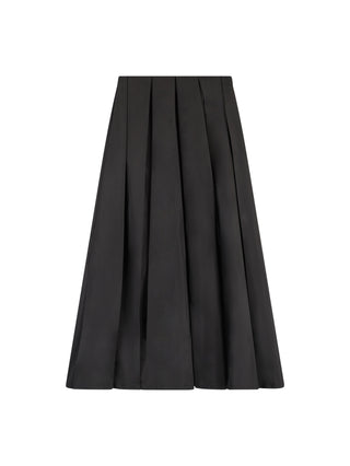 De' Sim Lah Black Taffeta Wide Pleated Maxi 37" Skirt at Dress Code itsdresscode.com