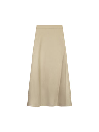 Ermanna Beige A-Line Cotton Back Zipper 37" Skirt at Dress Code itsdresscode.com