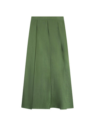 MiJN Green Linen Pleated 36" Skirt at Dress Code itsdresscode.com 