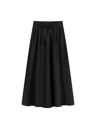 Peode Black Basic Circle 35" Skirt With Belt