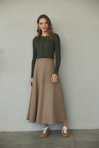 Honeyseed Camel Thin Wool Circle 36" Skirt at Dress Code itsdresscode.com