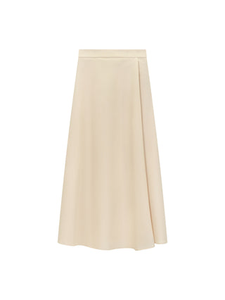TRIPLEROOT Light Beige Fake Wrap 35" Skirt with Side Zipper at Dress Code itsdresscode.com
