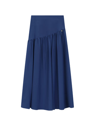 51272 Dark Blue Gathered 36'' Skirt with Diagonal Yoke