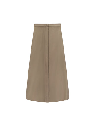 Celina's Camel Front Covered Button 36" Skirt at Dress Code itsdresscode.com