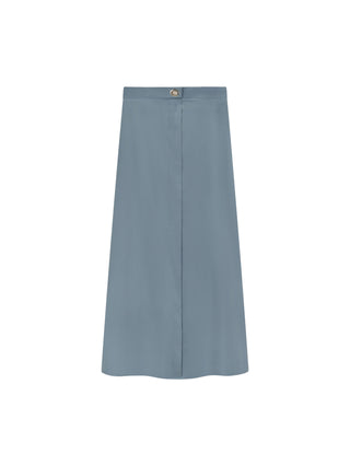 Celina's Blue Middle Cover 36" Skirt with Gold Twist Button at Dress Code itsdresscode.com