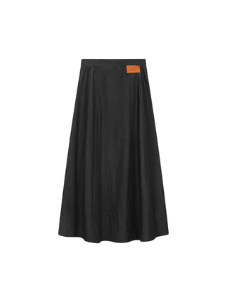 Ermanna Black Denim A-Line Yoke 38" Skirt at Dress Code itsdresscode.com