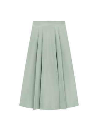 Carlucci Moss Cotton Side Pleats 35" Skirt With Pockets at Dress Code itsdresscode.com