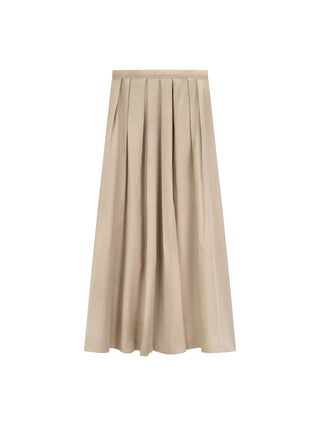 AVIGAL Beige Pleated Studded Dress 35"-37" Skirt at Dress Code itsdresscode.com