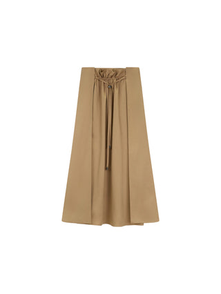AVIGAL Camel Drawstring A-Line 35" Skirt at Dress Code itsdresscode.com
