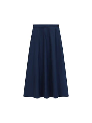 JSE Couture Navy Cotton A-Line Half Circle 33" Skirt at Dress Code itsdresscode.com