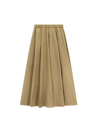 TRIPLEROOT Light Brown Wide Pleated 34" Skirt at Dress Code itsdresscode.com