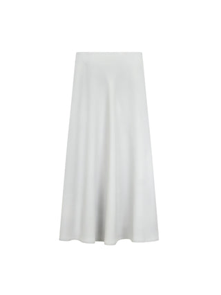 JSE Couture Silver Milano A Line Half Circle 35" Skirt With Lining at Dress Code itsdresscode.com
