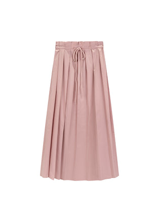 E.U.X Exclusive Dusty Pink Cotton Paperbag Drawstring 34" Skirt at Dress Code itsdresscode.com