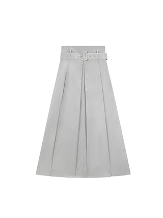 AVIGAL Light Gray A-Line 35"-37" Skirt with Center Deep Pleat at Dress Code itsdresscode.com