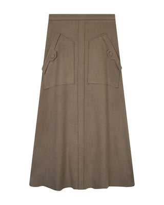 Celina's 5104/AS/3 Beige Wool Pockets 36" Skirt