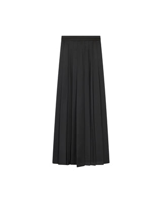 JSE Couture Black Elegant Kyoto Satin Stitch Pleated 36" Skirt at Dress Code itsdresscode.com