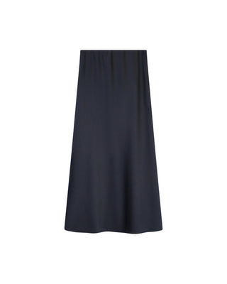 Paniz Navy Satin Slip Elastic Waist 36" Skirt at Dress Code itsdresscode.com