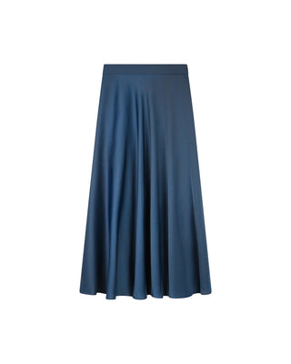 JSE Couture Navy Elegant Circle Satin 35 " Skirt at Dress Code itsdresscode.com