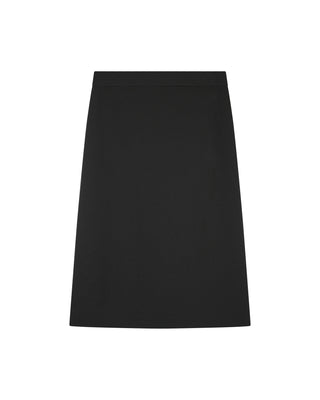 Mossaic Black Satin A-Line 31" Skirt with Back Zipper at Dress Code itsdresscode.com 