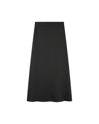 Mossaic Black Satin A Line 33" Skirt with Back Zipper at Dress Code itsdresscode.com