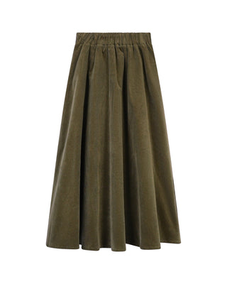 Peode SK-0406 Olive Corduroy Circle 34" Skirt at Dress Code itsdresscode.com