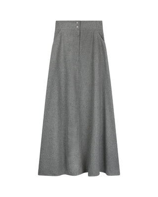 B Chic Grey  Wool Front Hidden Zipper Stitching 38" Skirt with Pockets at Dress Code itsdresscode.com