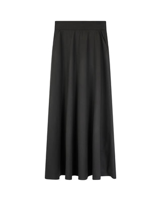 Simona Bonacci F126 Black Wool A Line 36" Skirt with Pockets at itsdresscode.com