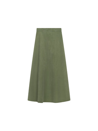 Honeyseed Green Denim A-Line 35" Skirt with Back Zipper at Dress Code itsdresscode.com
