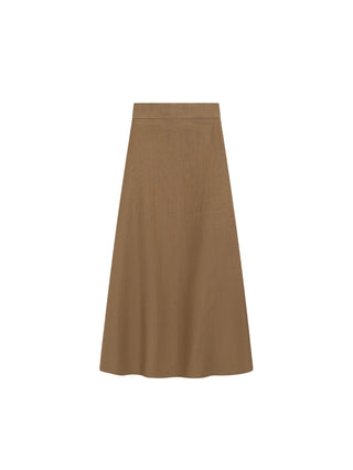 Carlucci Coffee Linen A-Line Circle 37" Skirt at Dress Code itsdresscode.com