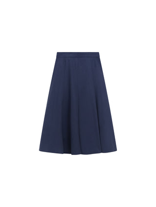 JSE Couture Navy Elegant Godet Look 27" Skirt with Zipper at Dress Code itsdresscode.com