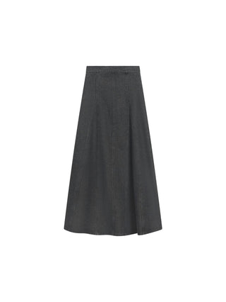 Honeyseed Black Denim Wash V Seams 36" Skirt at Dress Code itsdresscode.com