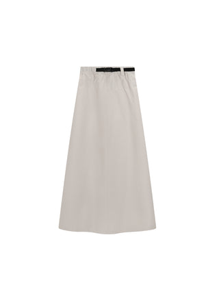 House N.94 Stone Rubber Waist 36" Skirt with Front Buckle Design at Dress Code itsdresscode.com