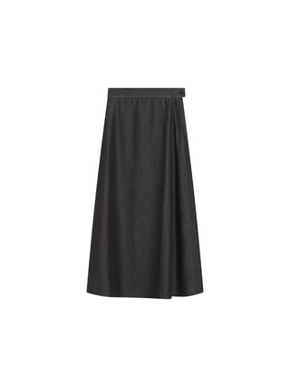 Wear & Flair Black Denim Circle A Line 35" Skirt at Dress Code itsdresscode.com