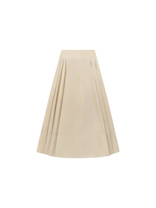 Carlucci Sand Taffeta Side Pleats Design 37" Skirt With Pockets at Dress Code itsdresscode.com