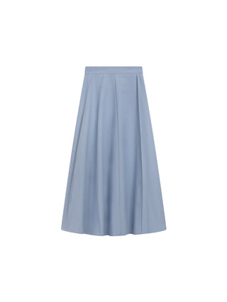 Peode Light Blue Denim Twill Paneled 35" Skirt with Side Zipper at Dress Code itsdresscode.com