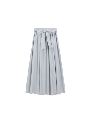 Peode Sky Blue Taffeta Circle 34" Skirt With Belt at Dress Code itsdresscode.com