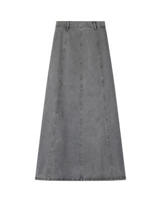 Honeyseed Grey Denim Panel 36" Midi Skirt at Dress Code itsdresscode.com